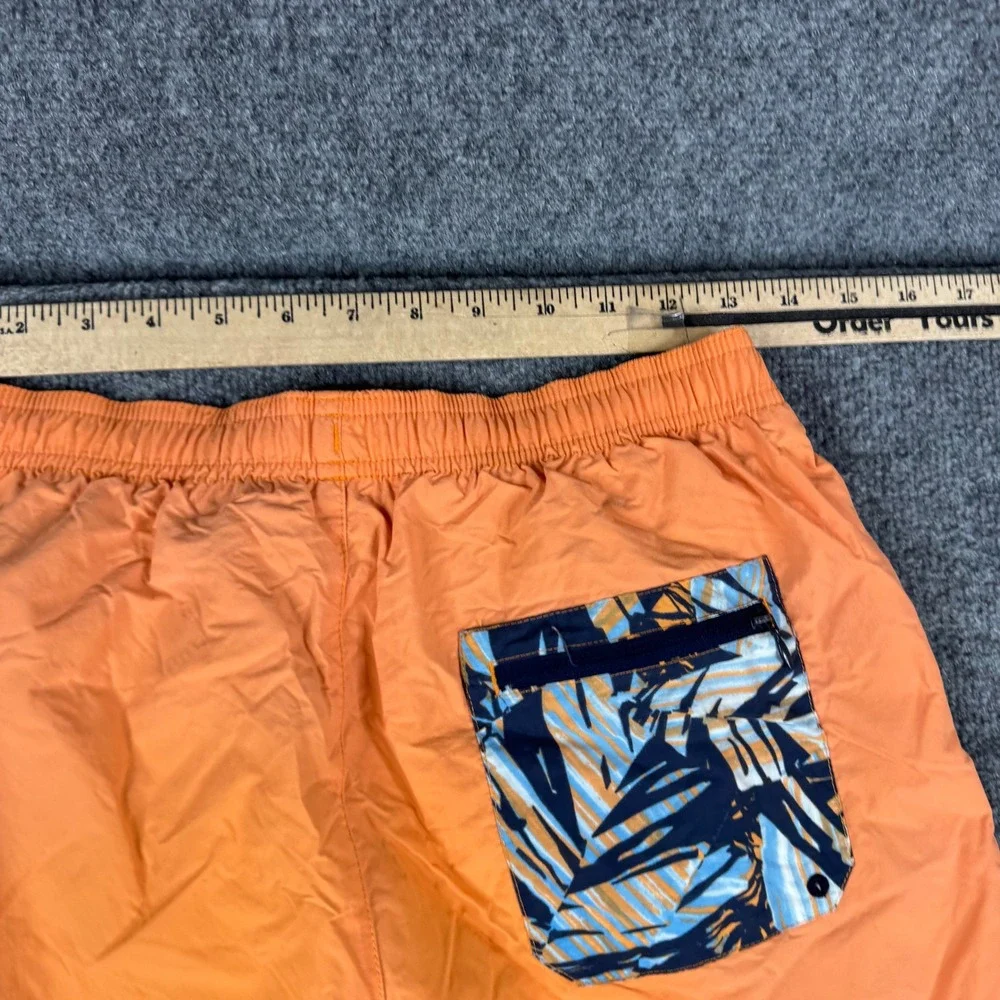 Columbia Shorts Mens Size S Orange Swim Trunks Mesh Lined Tropical Pocket Casual